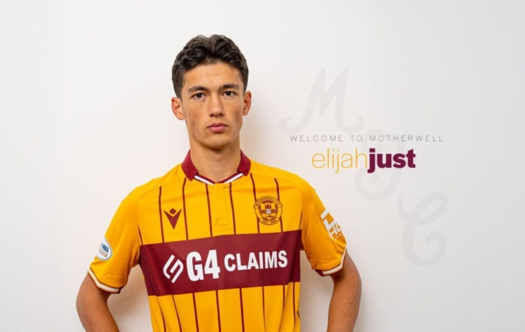 Elijah Just i sit præsentationsbillede i skotske Motherwell.