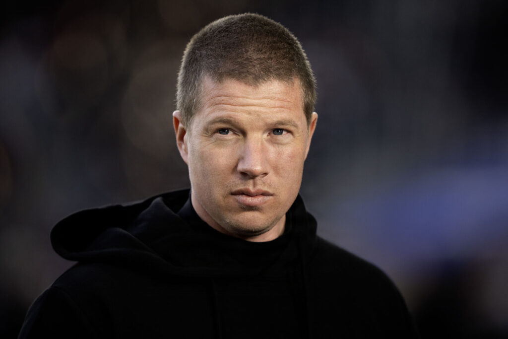 Mike Tullberg under kampen mellem FCM og Sønderjyske.