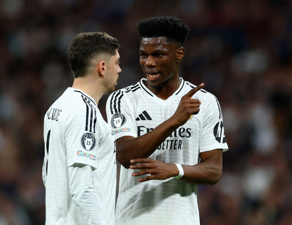 Federico Valverde og Aurelien Tchouameni under en kamp for Real Madrid.