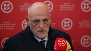 Javier Tebas under et pressemøde