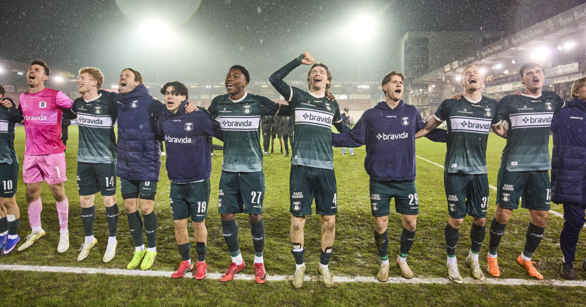 AGF kan sætte klubrekord mandag: Kun fire klubber i Europa på højde Foto: Mikkel Berg Pedersen/Ritzau Scanpix