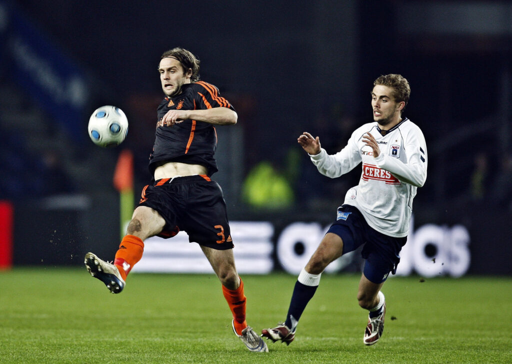 Jakob Poulsen i aktion for AGF som spiller.