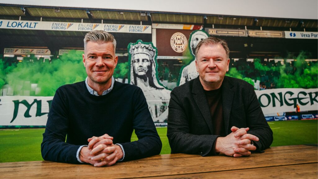Viborg FFs fodbolddirektør Mads Agesen og administrerende direktør Morten Jensen