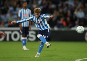 Victor Torp scorer for Coventry i Carabao Cup-opgøret mod Aston Villa den 16. september 2026.