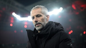 Marco Rose under en kamp som cheftræner for RB Leipzig.