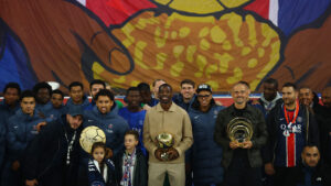 Paris Saint-Germain-truppen efter sidste års Ballon d'Or-ceremoni