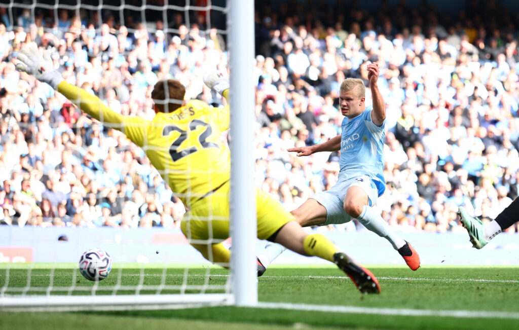 Erling Haaland scorer for Manchester City over Sunderland i Premier League den 20. september 2026.