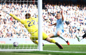 Erling Haaland scorer for Manchester City over Sunderland i Premier League den 20. september 2026.