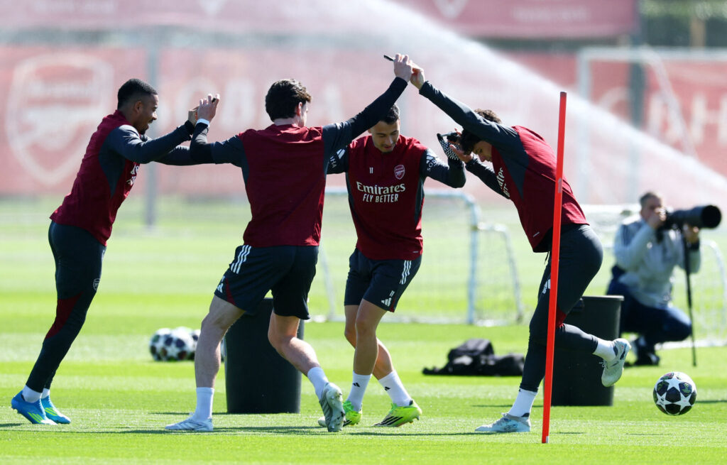 Arsenals spillere til træning.