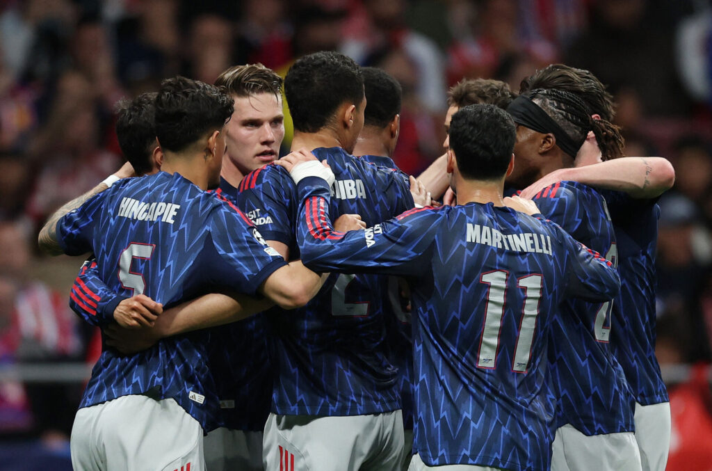 Arsenal-spillerne jubler