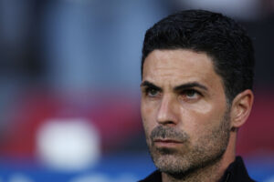 Mikel Arteta under Arsenals kamp mod Atletico Madrid.