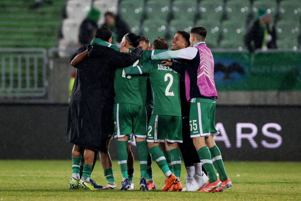 Ludogorets' spillere jubler.