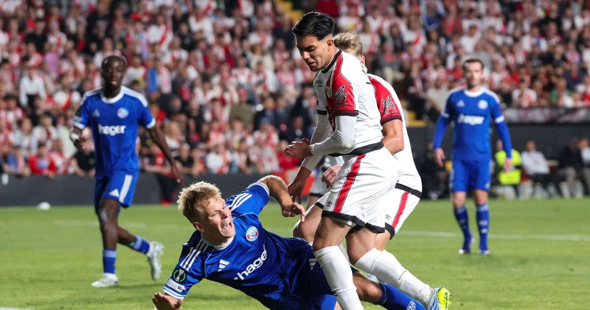 Brøndby-bødler snubler i Madrid Foto: Pierre-Philippe Marcou/AFP/Ritzau Scanpix
