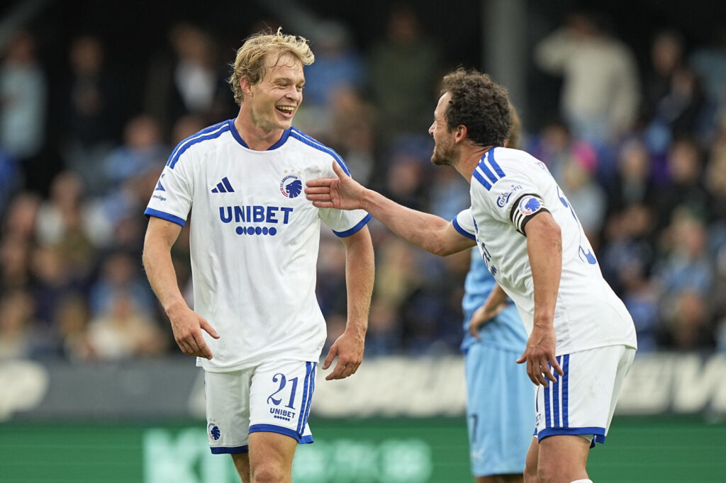 Thomas Delaney og Mads-Emil Madsen jubler