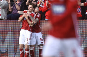 Silkeborg IF jubler efter en scoring af Oliver Ross.