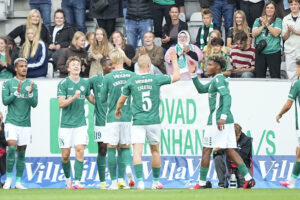 Viborg FF's spillere jubler mod FC København.