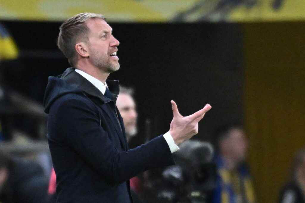Graham Potter under Sveriges kamp mod Polen.