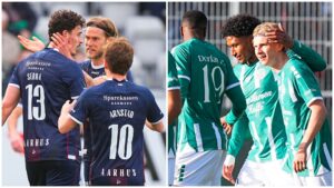 Både AGF og Viborg jubler over mål.