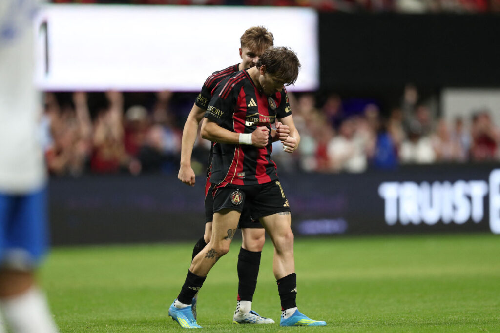 Saba Lobjanidze jubler efter scoring for Atlanta mod FC Montreal.