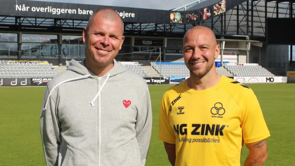 Esben Hansen og Patrick Olsen sammen på banen i AC Horsens.