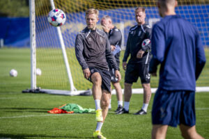Henrik Hansen til træning for Brøndby.