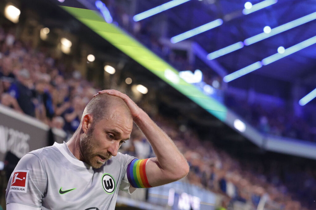 Christian Eriksen efter at være rykket ned med Wolfsburg.