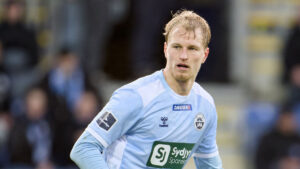 Magnus Jensen i aktion for Sønderjyske.