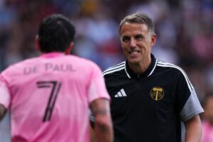 Phil Neville under en kamp mod Inter Miami.