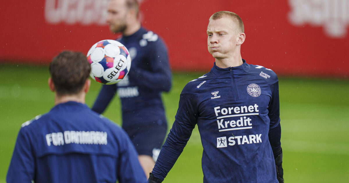 Blev klappet ud: Dansk keeper fik sine første ligaminutter i to år Foto: Liselotte Sabroe/Ritzau Scanpix