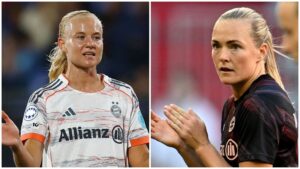 Pernille Harder side om side med kæresten Magdalena Eriksson.