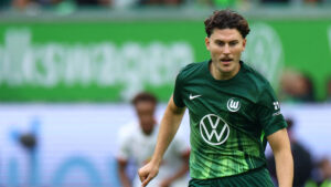 Jonas Wind i aktion for Wolfsburg.