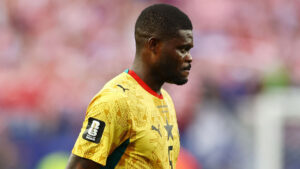 Thomas Partey i aktion for Ghana til dette års VM