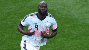 Romelu Lukaku i aktion for det belgiske landshold.