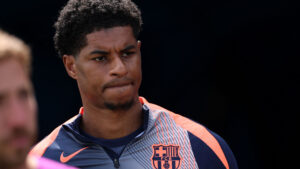Marcus Rashford med en bekymret mine.