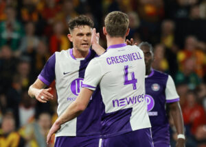 Rasmus Nicolaisen under en kamp for Toulouse.
