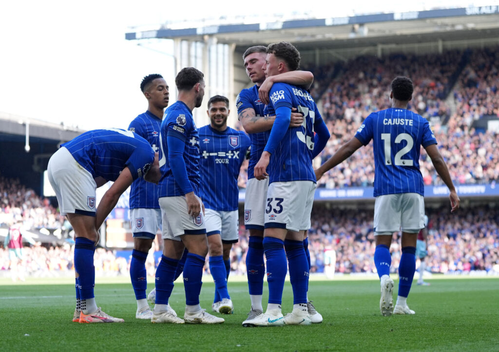 Ipswich under en kamp i Premier League.