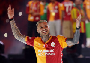 Mauro Icardi fejrer det tyrkiske mesterskab med Galatasaray den 15. maj 2026.