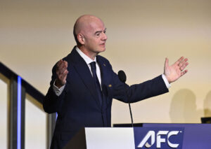 Gianni Infantino på kongres i Vancouver.