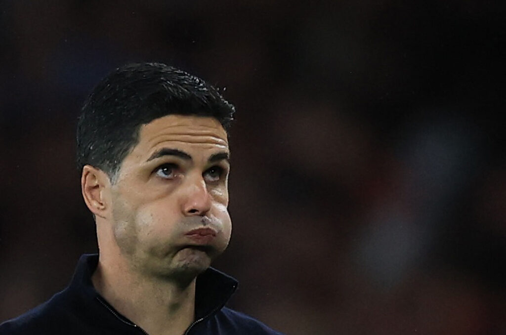 Mikel Arteta under Arsenals kamp mod Atletico Madrid.