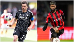Thomas Delaney og Philip Billing i aktion