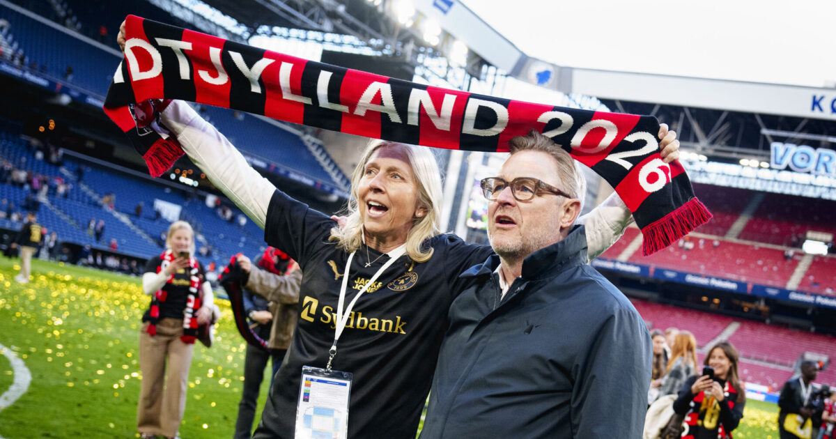 Steinlein efter AGF-guld: Bliver drillet af fans i Aarhus Foto: Liselotte Sabroe/Ritzau Scanpix