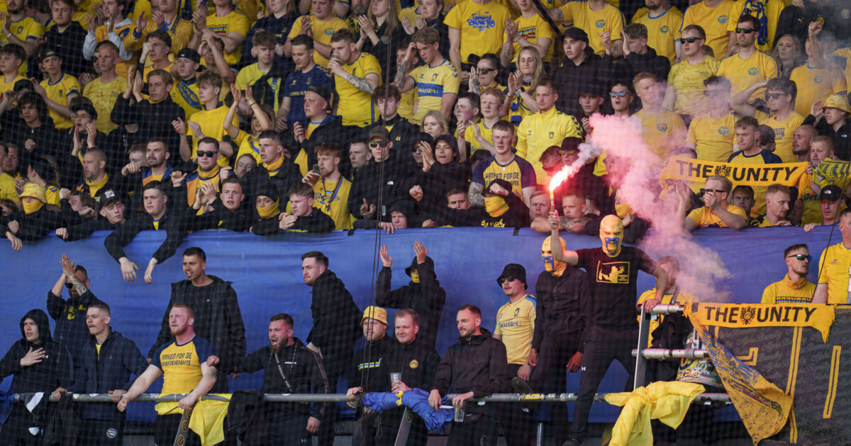 Mand sigtet efter derby-skandale på Brøndby Stadion Foto: Liselotte Sabroe/Ritzau Scanpix