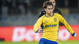 Jacob AMbæk i aktion for Brøndby IF.