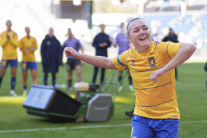 Nanna Christiansen jubler efter en kamp for Brøndby.