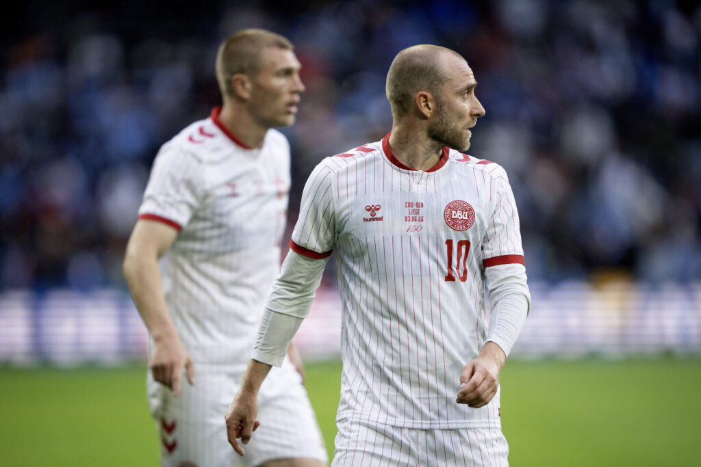 Christian Eriksen i kamp for Danmark mod Congo.