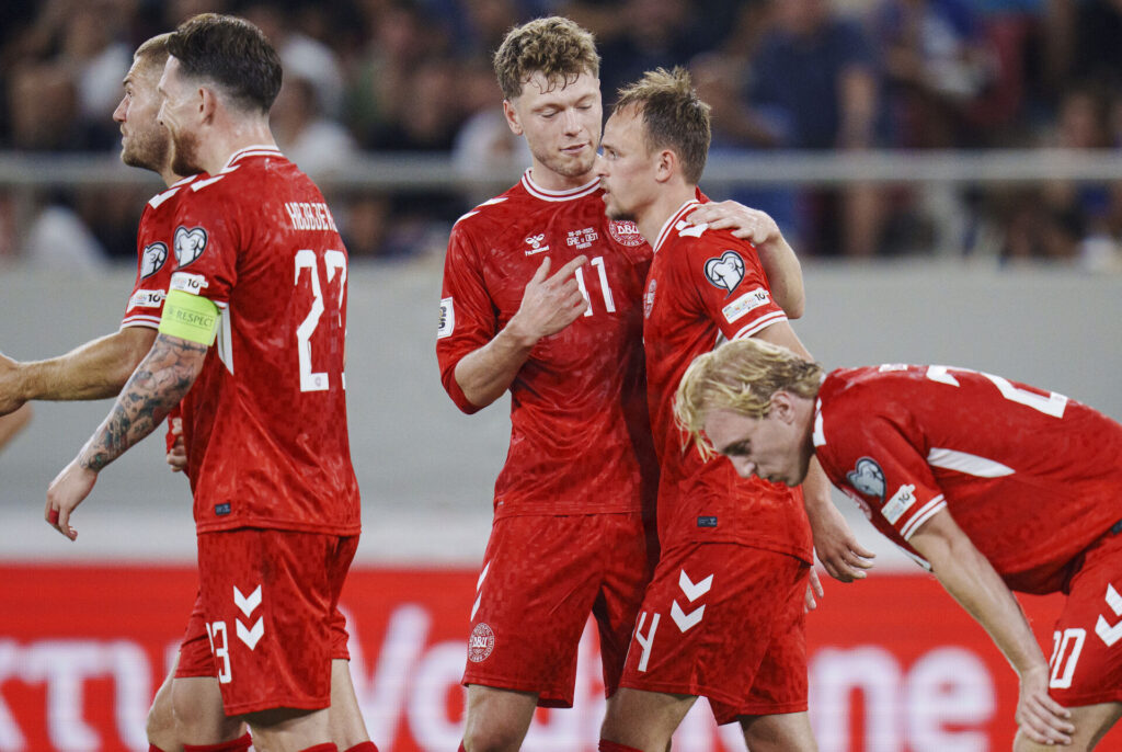 Andreas Skov Olsen i kamp for Danmark.