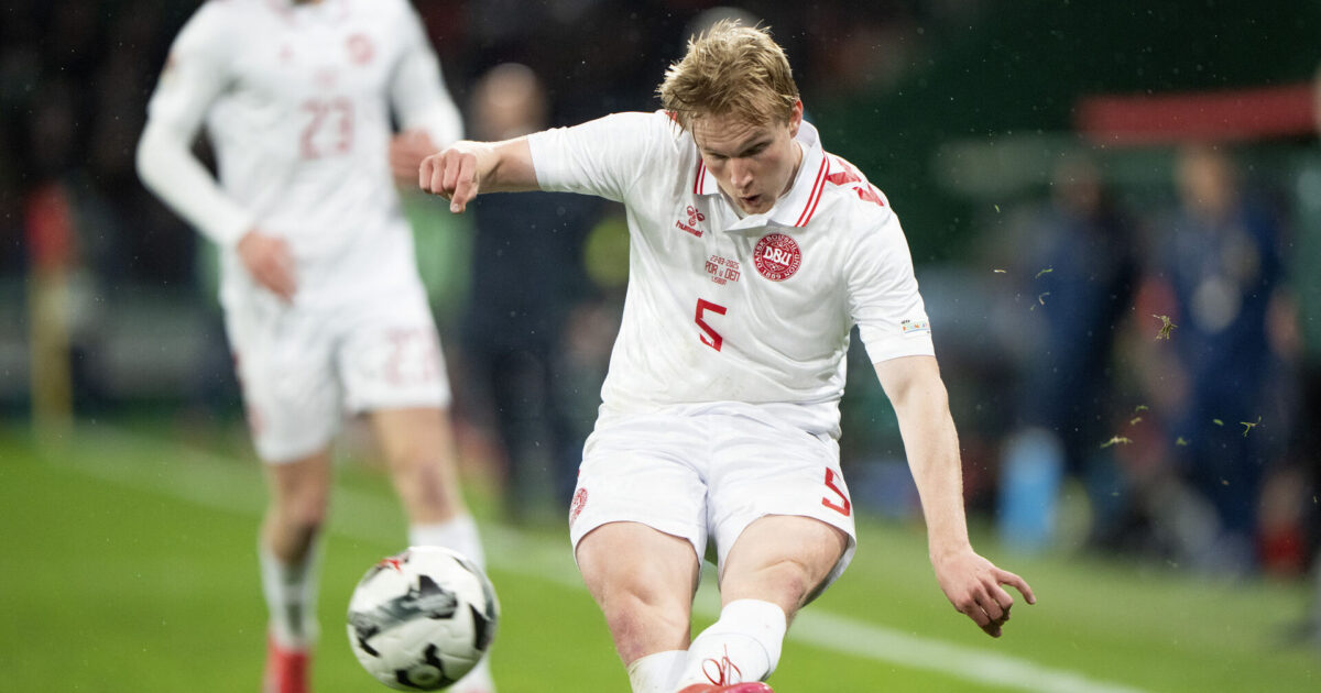 Medie: Panathinaikos forhandler om tidligere FCK’er Danmarks Victor Kristiansen under UEFA Nations League playoff-kampen i Liga A mellem Portugal og Danmark på José Alvalade Stadium i Lissabon i Portugal søndag den 23. marts 2025.