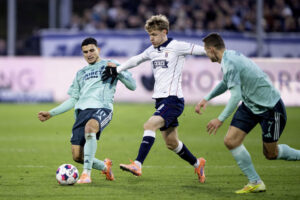 Sebastian Jørgensen i kamp mod FC København.