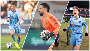 Collage Randers FC Björkengren, Izzo, Høegh