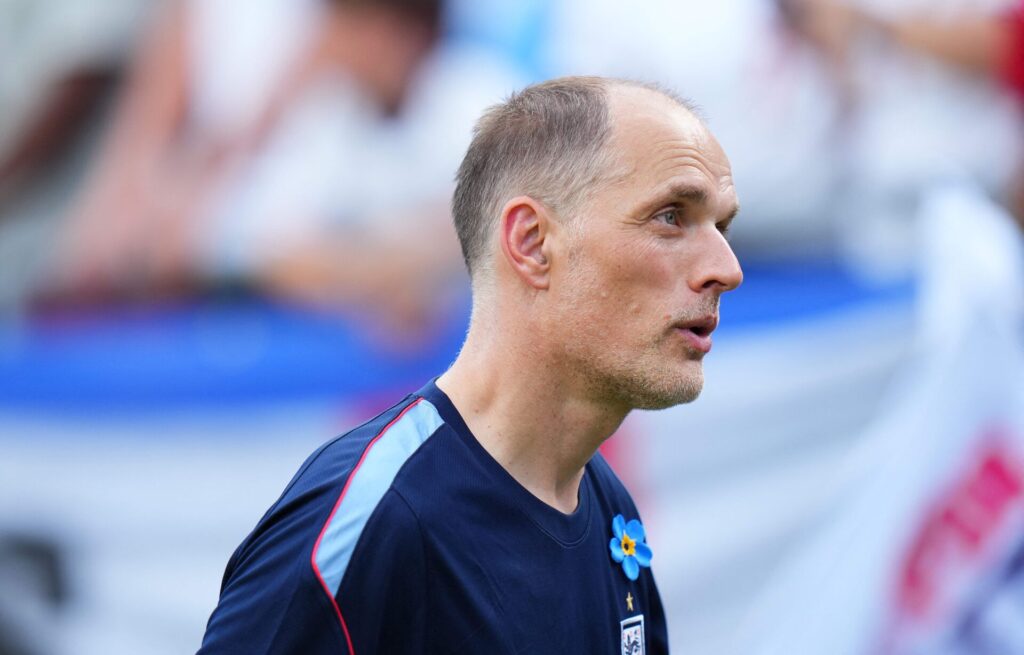 Thomas Tuchel under Englands testkamp.